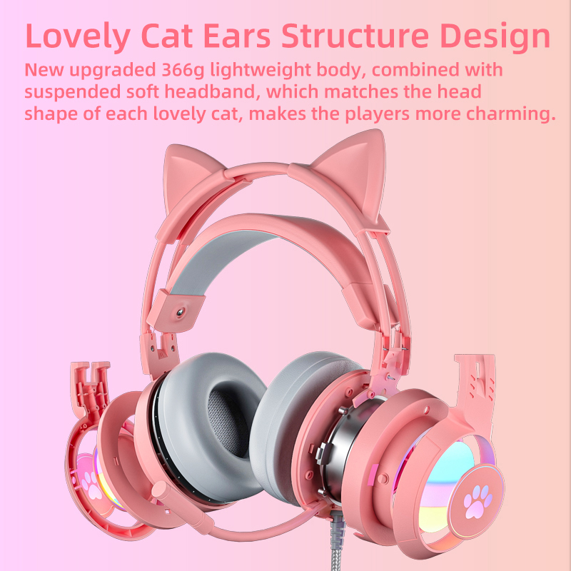 Laptop Accessories Headphones - Pink Gaming Headset for PC, PS4,