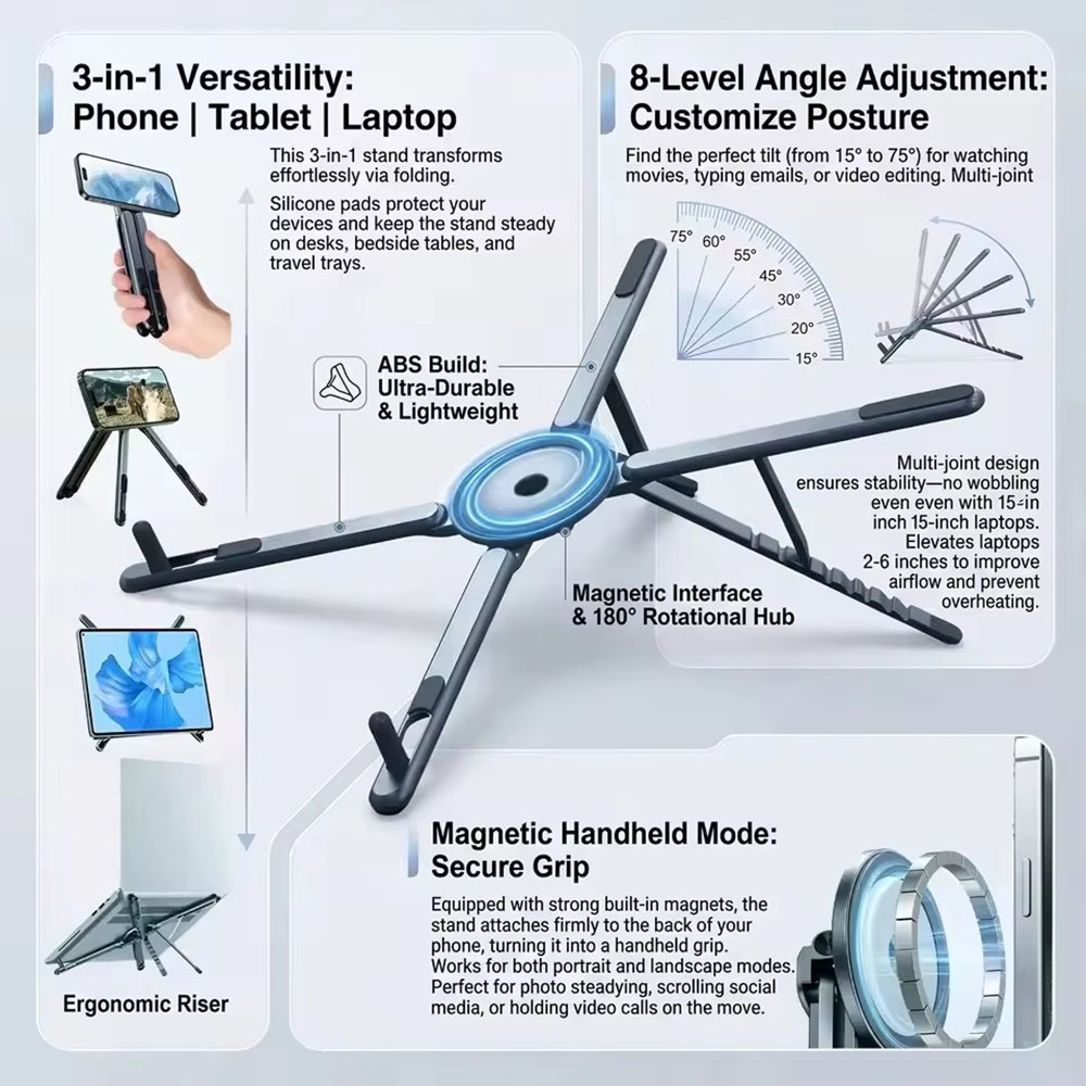 Laptop Related Accessories - Portable Magnetic Phone Holder & Selfie