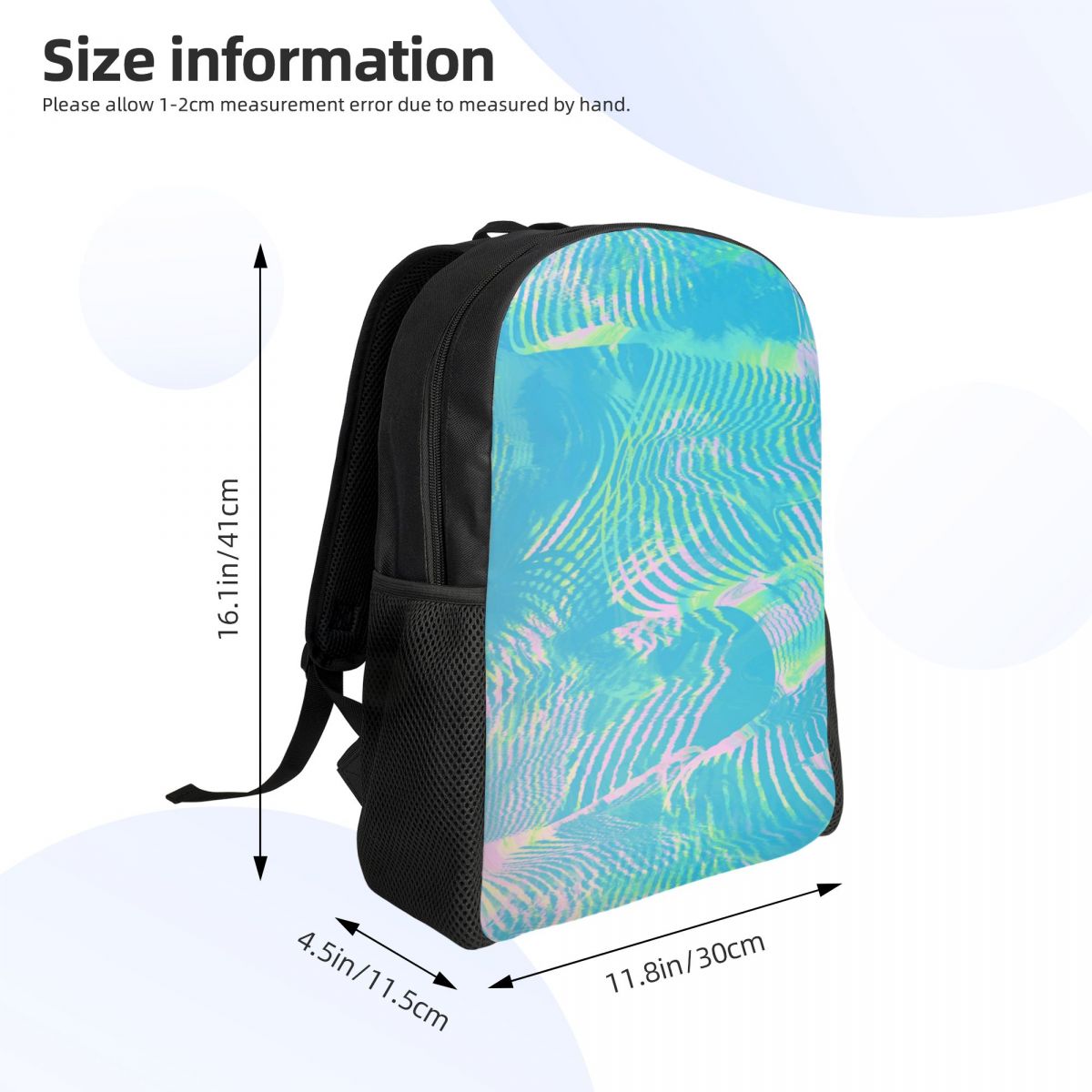 Custom Wave-green Abstract Tex - Laptop Accessories Bag For Men review and price