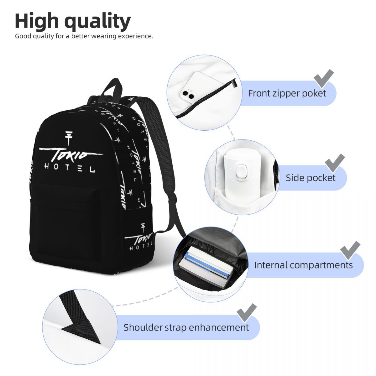 Tokio Hotel BillKaulitz Backpa - Laptop Accessories Women review and price